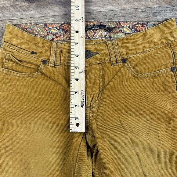 Prana Womens Corduroy Pants‎ Mustard Yellow 0 Retro Hippie y2k Boho - Picture 7 of 8
